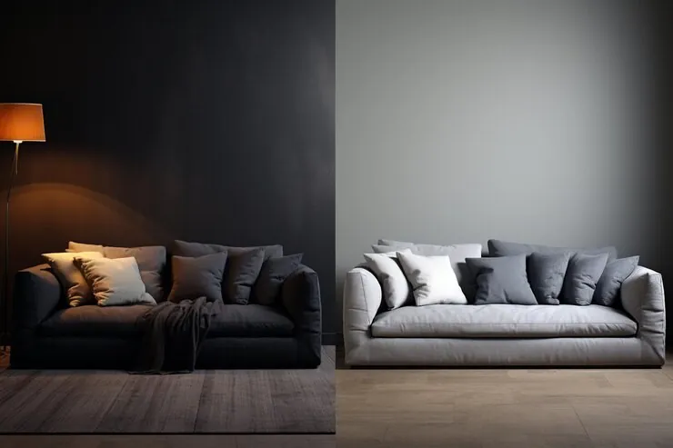 مبل طوسی در مقابل مبل مشکی